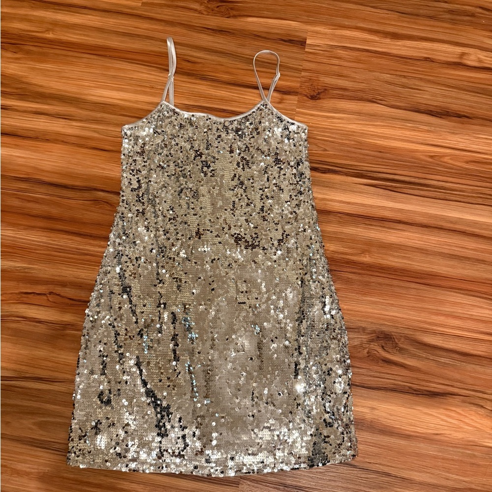 H&M Silver Sequin Mini Dress
